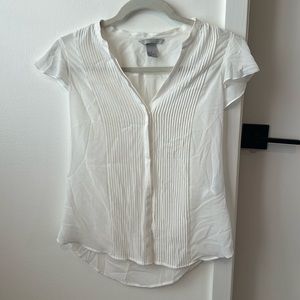 H&M white button up blouse size 4